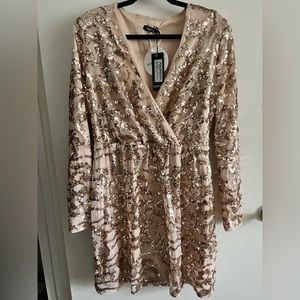 Long sleeve sequin dress
